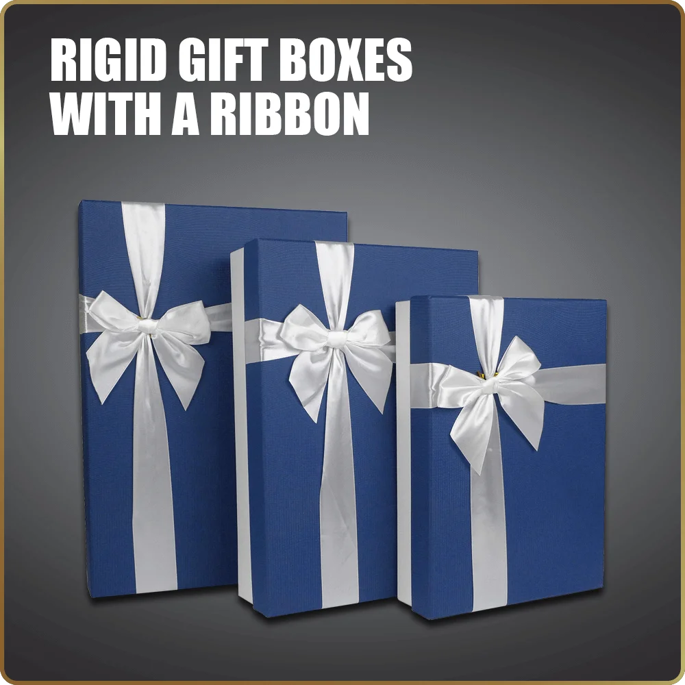 Rigid Gift Boxes With A Ribbon
